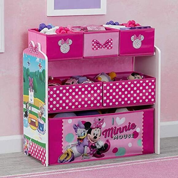 Disney Minnie Mouse 6 Bin Design and Store Toy Organizer by Delta Children - Picture 1 of 5